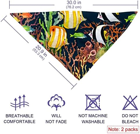 2 Предмета, тропически морски риби, Коралов риф, илюстрация, акварел, модел, кърпа за кучета, регулируема моющийся