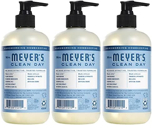 Сапун за ръце Mrs. Meyer's с Етерични масла, Биоразлагаемая формула, Дъждовна вода, 12,5 течни унции - Опаковка от 3