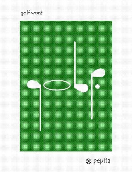 комплект за бродиране pepita: Думата за голф, 7 x 10