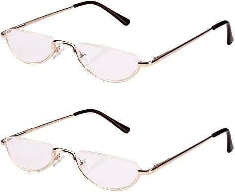 Очила за четене Bestum 2 в опаковка за мъже и жени - Удобна метална дограма с пружинным тръба на шарнирна връзка