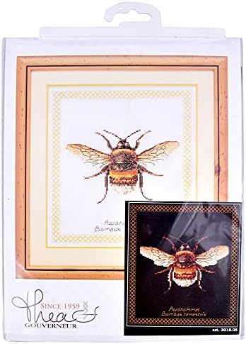 Теа Gouverneur - Комплект за бродиране счетным кръст - Bumble Bee - 2 - Aida Black - 14 парчета - за възрастни - 3018,07