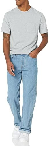 Мъжки t-shirt Essentials обичайното намаляване с къс ръкав и джоб под врата, опаковки от 2