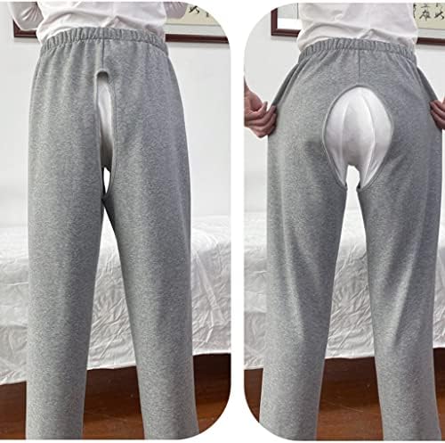 Памучни панталони с отворена промежностью за възрастни, панталони за грижа за незадържане на урината е с регулируема