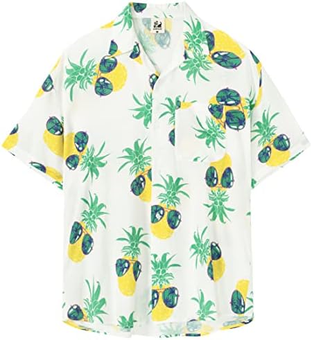 SURF ЩОТО Мъжки Хавайски Ризи С Къс ръкав Участък Ежедневни Риза Aloha За Почивка Мъжки Тропически Плажни Ризи с копчета