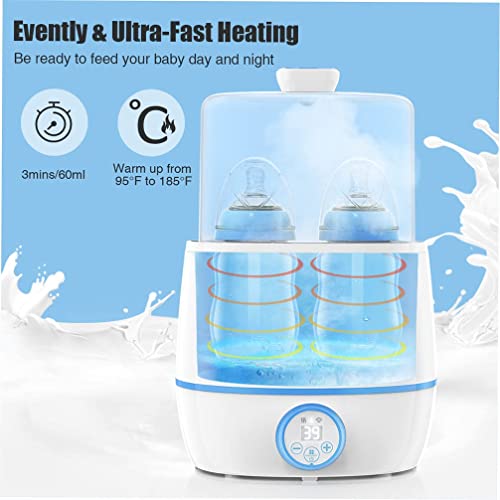 Нагревател за бебешки шишета: Двоен нагревател за бутилки Бърз нагревател на мляко за кърмене кърма или смеси с LCD дисплей