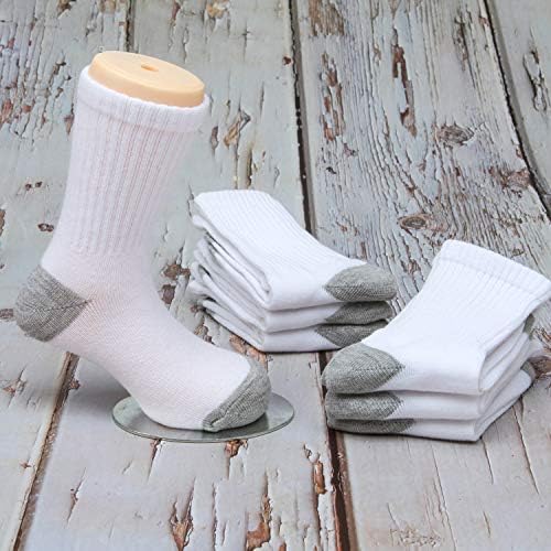 Cooraby 15 Опаковки Чорапи за екипажа за момчета, Класически Спортни, Детски чорапи с ребрена подкрепа