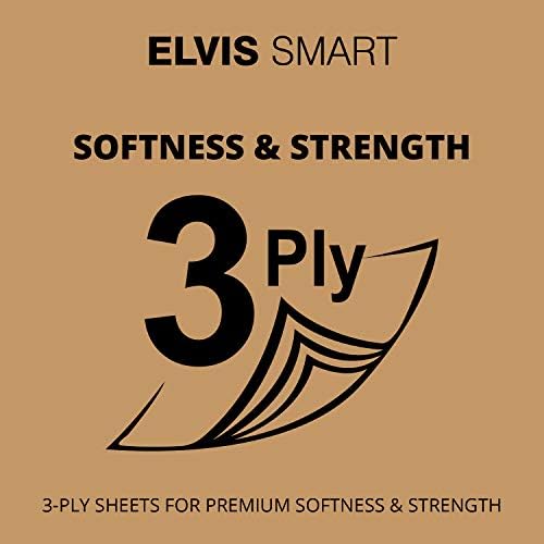 Тоалетна хартия Elvissmart от ультрамягкого бамбук - общо 4800 кърпички за баня, 24 ролка (опаковка от 1)