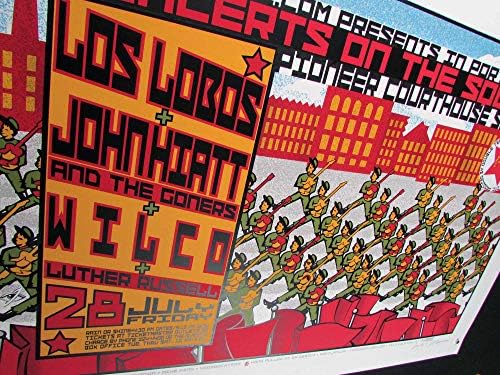 Лос Лобос Уилко Плакат На Джон Хайатт 2000 Оригинален Подпис Ситопечат Гари Хюстън