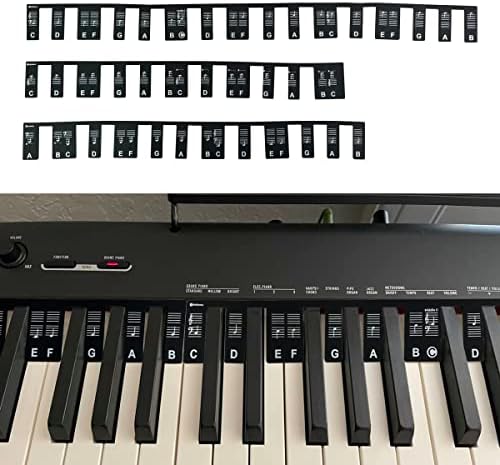 Етикети за бележки на клавиатурата на Пиано Ръководство за бележките на Пиано за начинаещи, Подвижни Силиконови Стикери за клавиатура на Пиано, 88-Ключ в пълен разм?