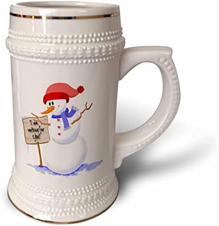 3dRose EvaLorentzenArt - Снежен човек - Топене на Снежен човек С надпис - Чаша за стейна на 22 унция (stn-363526-1)