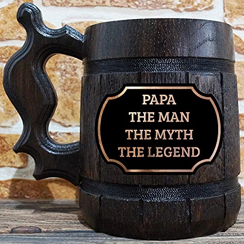 Една Чаша Papa The Man The Мит The Legend, Персонални Забавна Една Чаша за Подарък с Гравирани Чаши Бира, Една