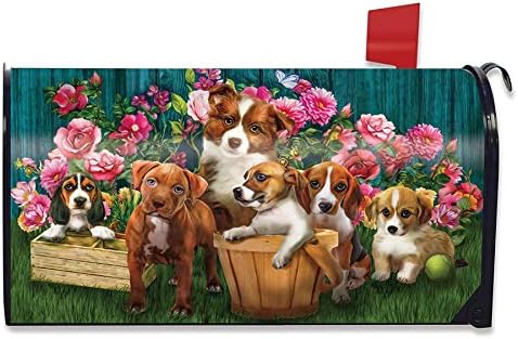 Брайарвуд Лейн в Градината Пролетно Магнитна Корица За пощенска кутия Куче Кученца Стандарт
