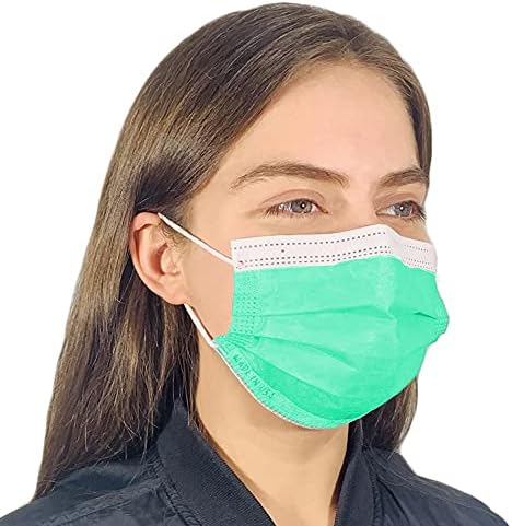 LYTIO 3-слойная за Еднократна употреба Мятно-зелена маска за възрастни Унисекс от нетъкан дишащ материал с регулируема моста