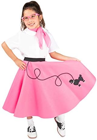 Пола-пудел на 1950-те години за момичета, Пола, от филц в Ретро стил, Детски костюм за Хелоуин, Ръчно изработени в САЩ