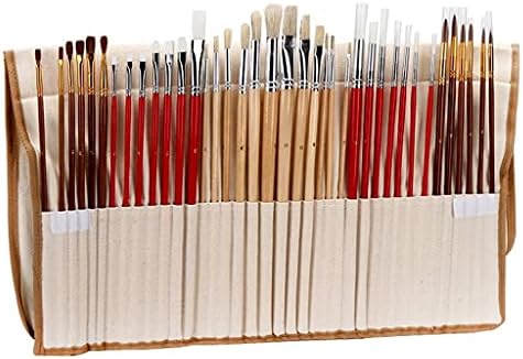 SDGH 38 бр. Комплект Четки за Рисуване с Холщовой Чанта, Калъф, Две Найлонови Дълги Дървени Четки Голям Размер