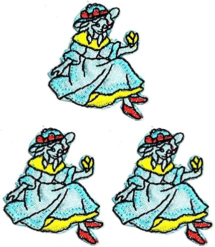 Kleenplus 3 бр.. Мини Красива Принцеса Карикатура Кръпка Бродирана Апликация на плавателни съдове, Ръчно изработени