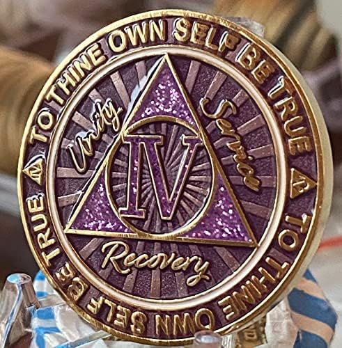 4-Годишният Медальон AA с Космически Виолетов Блясък, Златно Чип