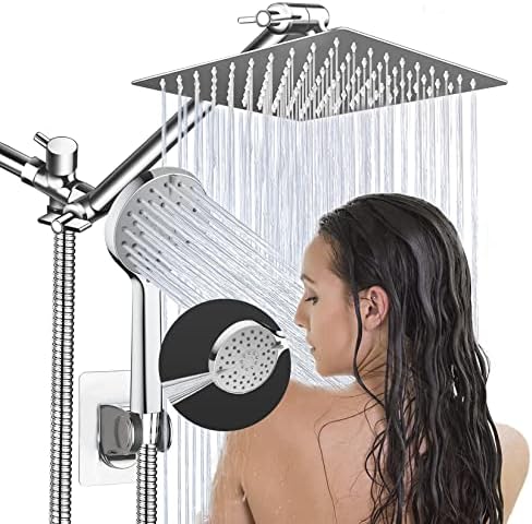Накрайник за душ, 8 Дъждовна Накрайник за душ с Ръчен Комбинирана опаковка с ключ пауза за ВКЛЮЧВАНЕ / ИЗКЛЮЧВАНЕ и