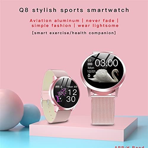 BHVXW Модни дамски smart-часовници, Водоустойчиви, монитор на сърдечната честота, следи Кръвното налягане, Умни Часовници, Подарък за Дамите, Гривна за Часа (Цвят: бял-Пл?