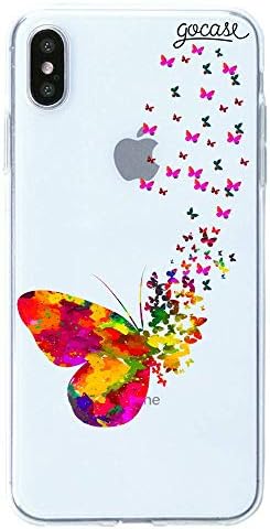 Калъф Gocase Butterfly е Съвместим с iPhone 5 / 5S / SE Прозрачен с принтом Силикон Прозрачен Защитен Калъф от TPU, Устойчив на надраскване Калъф за мобилен телефон Butterfly