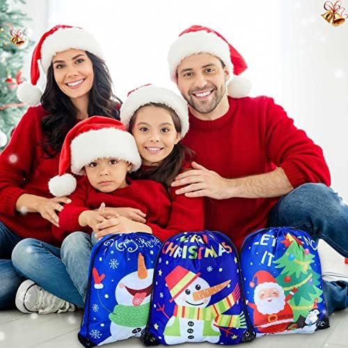 10 Бр. Коледни подаръчни пакети на съвсем малък, Голям подарък чанта за отглеждане, Раница на Дядо Коледа, чанта