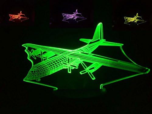 MOLLY HIESON 3D Въздушен Самолет лека нощ USB Сензорен Прекъсвач Декор Настолна Лампа с Животни Настолна Оптична Илюзия Лампи 7 Променящия Цвят Led Настолни Лампи Коледна Къ