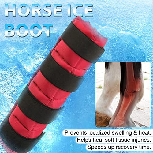 Harrison Howard Ice Boot for Horse Охлаждаща Гел опаковка за Увиване на краката, за Лечение на Травма на прасеца, Коляното,