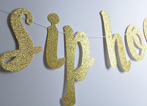 Sip, Sip Наздраве, златна блестящ банер-моминско парти, булчински душ, годеж, декор за парти по случай рождения ден