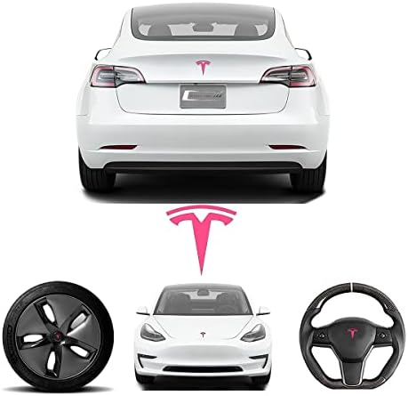 Оцветените Винилови стикери с емблемата на Tesla Model 3 & Y (Блясък-розов)