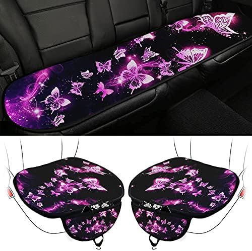 Възглавница за автомобилни седалки UZZUHI Butterfly Starry, само за предните и задните долните седалки, лилаво Принт на Пеперуди, Удобна Мека подплата за седалката на водача,