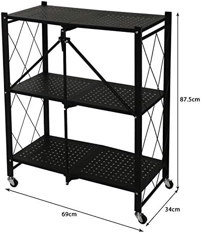Блок за съхранение на ATAAY Shelves, Здрав Багажник за съхранение с метална сгъваема количка за тежки условия на