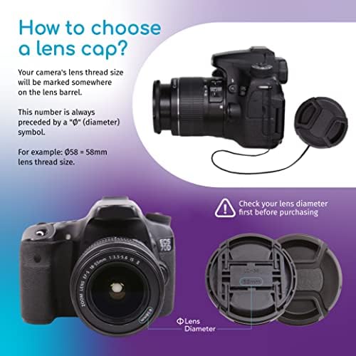 Camdesign43 мм Защелкивающаяся предната капачка на обектива, която е съвместима с всички огледални обективи на Canon, Nikon, Sony, Pentax, Samsung, Panasonic, Fujifilm, Olympus
