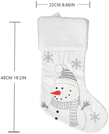 Коледна украса XIOS 19,2 *8,66 инча, бели Коледни Чорапи, Penguin, Снежен човек, Лисица, Мечка, Четири подарък пакет, Декорации за Коледната Елха, Изкуствена камина на Коледа (B,
