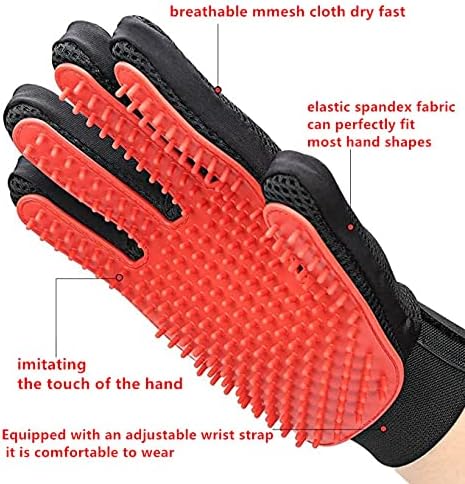 通用 [Подобрена версия на] Ръкавици за грижа за домашни животни-Мека четка за отстраняване на косми-Ефективно отстраняване