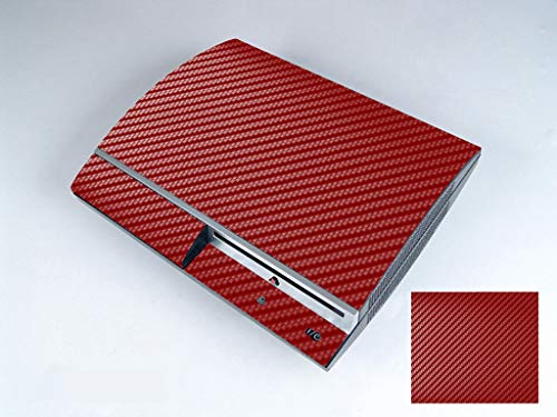 Универсална червен стикер от въглеродни влакна за Sony PS3 original fat с 2 обвивки на контролера