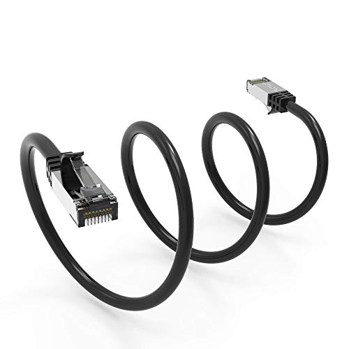 Beszin [50 Микрона Златно покритие на мрежата Ethernet кабел с екраниран 0,5 Метра Котка.8 S / FTP Черно 26AWG