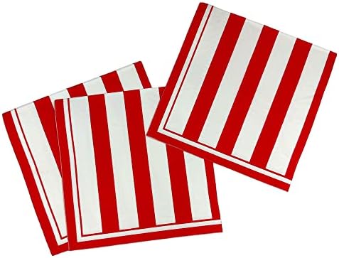 100 Опаковки Червени и Бели Хартиени Салфетки за Карнавала, на Коледа, на Празници, на Вечеря, Пикник, партита
