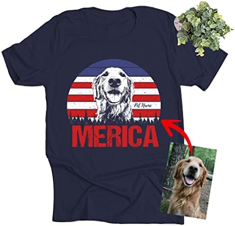 Риза Pawarts Merica Персонализирани Тениски за Кучета - Риза за Татко Кучета за Мъже, Риза за Баща на Кучето за Ден