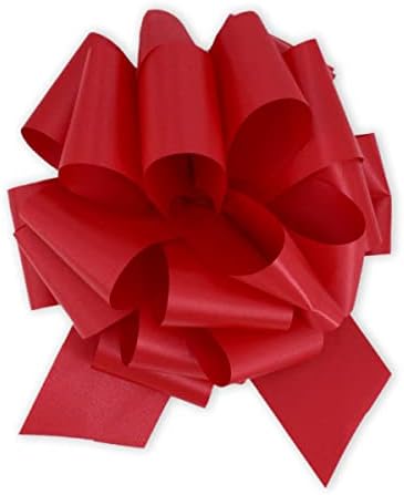 InstaBows 3 Опаковки Червени бантиков за подарък опаковки и кошници 8 инча Перфектен Голям Подарък Лък за Коледни подаръци Подарък за Рожден Ден на съвсем малък Лък