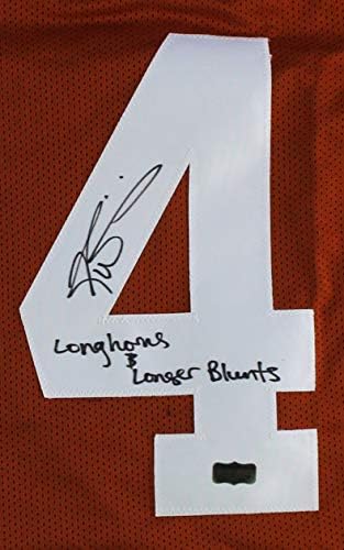 Оранжева риза по поръчка от Тексас с автограф Рики Уилямс и надпис Longhorns & Longer Blunts