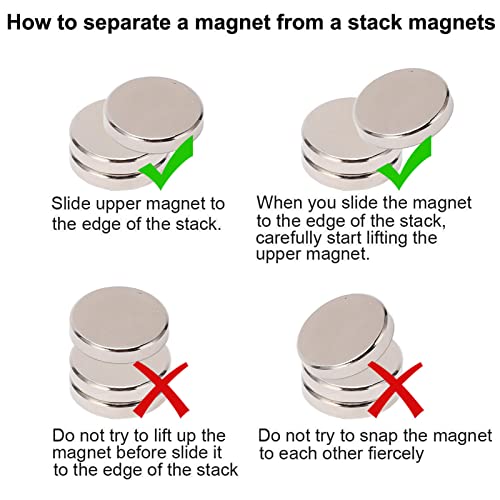 Дисков Магнит, Неодимови Преносими Магнити Фина работа 100шт с Галванично покритие за закрепване (5x3 mm/0,2x0,12 инча)