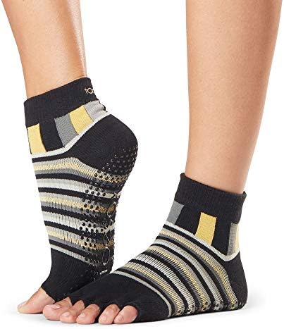 Чорапи за пилатес toesox Grip Barre – Нескользящие чорапи с полупальцами на щиколотках за йога и балет