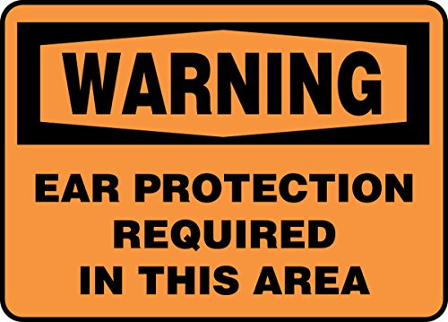 Пластичен знак Accuform MPPE312VP Предупреждение за необходимостта от защита на ушите в тази зона, Дължина 7 см x Ширина