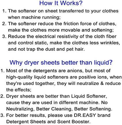 DR.EASY Dryer Sheets Формула на растителна основа 252 карата (Лавандула, брой 252 (опаковка от 2 броя))
