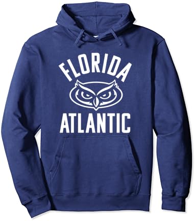 Флорида университетът FAU Owls Голям Одноцветный Пуловер с качулка
