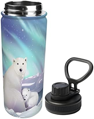 Бутилка за вода Aurora-Save-Polar-Bear 18 Грама, Широка Колба От Неръждаема Стомана С Вакуумна Изолация И Херметически
