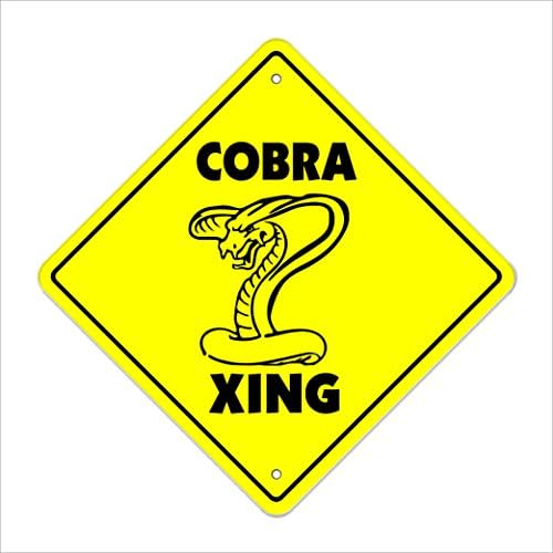 Знак за преминаване на Кобра Зона Xing | На закрито / На открито | 14 Висок Пластичен Знак кралят на змиите клетка