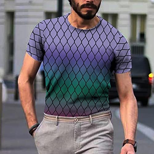 MEOILCE/Тениска Размер Плюс за Мъже, тениски с 3D Дигитален Печат, Лятна Ежедневни Тениска с Къс Ръкав, Иллюзионные Тениски