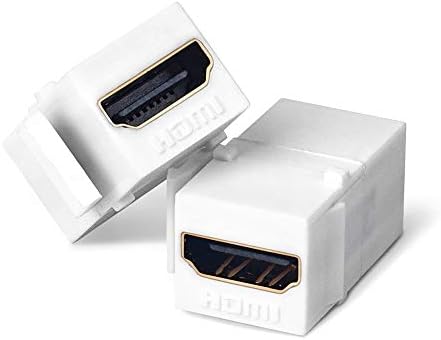 HDMI конектор Keystone, MOERISICAL 20 Бр., Вмъкване на HDMI Keystone, Конектор тип Гнездо до гнездото, Защелкивающиеся Конектори, Адаптер за електрически панел (Бял)