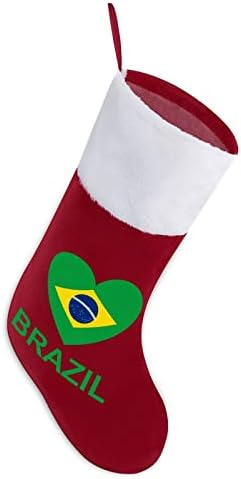 Любовта Бразилия Коледни Чорапи Отглеждане на Коледна Елха Дядо коледа Декорации Висящи Украса за Камината Празник 16,5